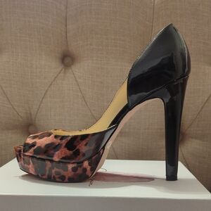 Leopard Print Black High Heels